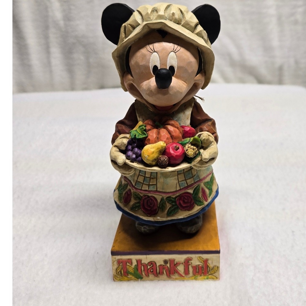 Disney Traditions Jim Shore Minnie Mouse Thankful Figurine 4005632 Thanksgiving